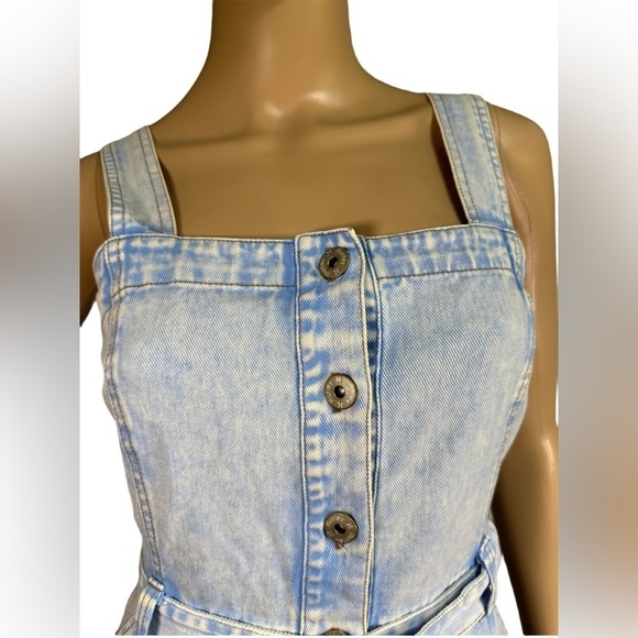 NEW HURLEY Juniors Finley Button-Up Mini Jean Dress NWT - Picture 3 of 6